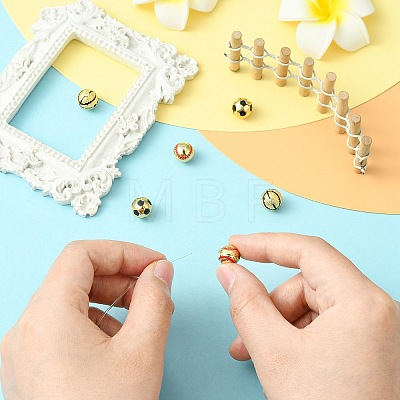 6Pcs 3 Styles Round Brass Micro Pave Cubic Zirconia Beads KK-CJ0003-49-1