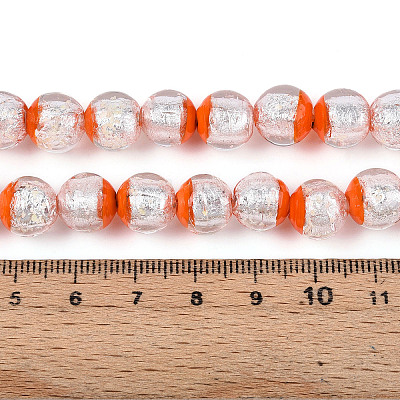 Luminous Handmade Lampwork Silver Foil Beads Strand FOIL-N029-03D-1