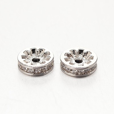 Brass Micro Pave Grade AAA Cubic Zirconia Beads ZIRC-O010-8mm-07P-NR-1