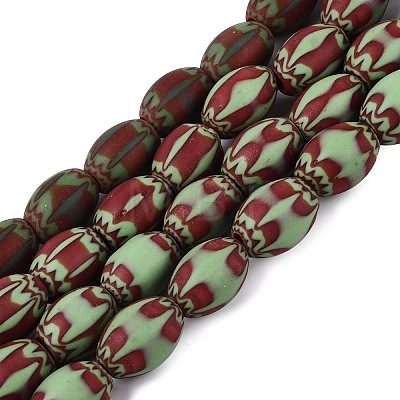 Handmade Millefiori Glass Barrel Beads LA-N002-06E-1