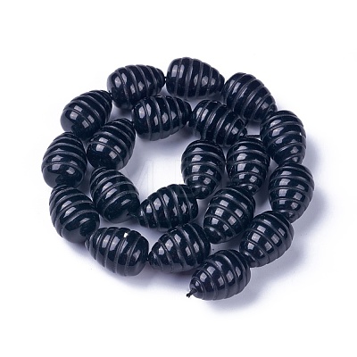Natural Black Onyx Beads Strands G-G263-M4-06-1