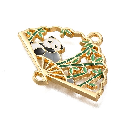 Rack Plating Panda Theme Alloy Enamel Pendants ENAM-S021-08G-B-1