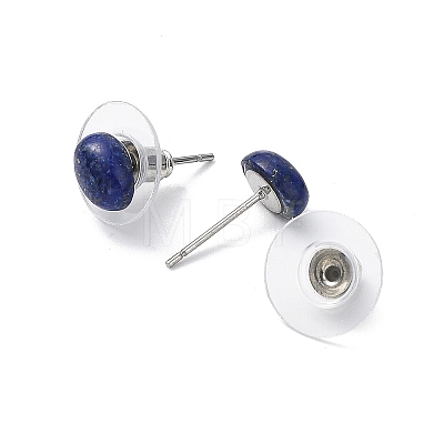 Natural Lapis Lazuli Stud Earrings for Women EJEW-E285-01P-01-1