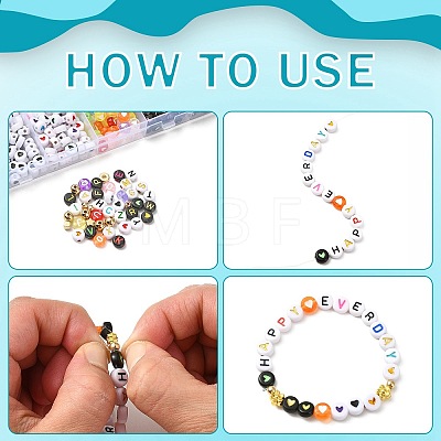DIY Star & Flower & Letter Acrylic & Plastic Stretch Bracelet Beaded Necklace Making Kit DIY-YW0008-43-1