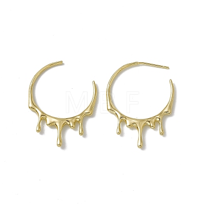 Rack Plating Brass Melting Drop Stud Earrings EJEW-F294-05G-1