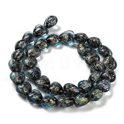 Handmade Dichroic Foil Glass Beads Strands DICH-U001-03E-1