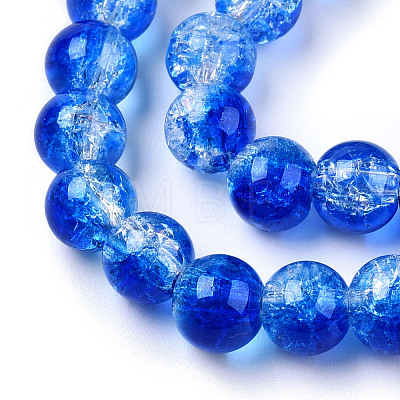 Transparent Crackle Baking Painted Glass Beads Strands DGLA-T003-01C-03-1