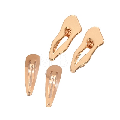 4Pcs Irregular Metal Snap Hair Clips PW-WG982C4-01-1