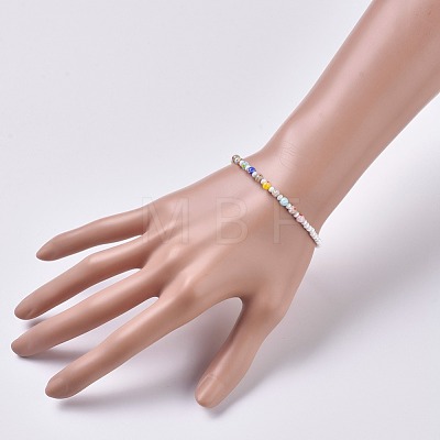 Millefiori Glass Beaded Bracelets BJEW-JB04643-1