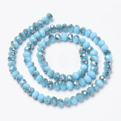 Electroplate Opaque Glass Beads Strands EGLA-A034-P8mm-E02-1