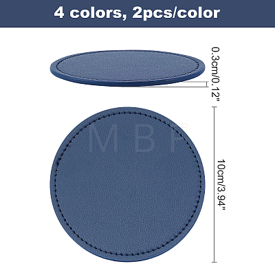 CHGCRAFT 8Pcs 4 Colors Imitation Leather Cup Mats AJEW-CA0001-43A-1
