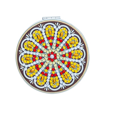 Mandala Flower DIY Diamond Painting Mirror Kits DIAM-PW0010-02C-1