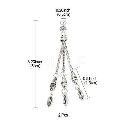 Tibetan Style Alloy Feather Tassel Big Pendants FIND-YW0003-92A-1