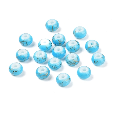 Opaque Spray Painted Glass Beads X1-GLAA-G118-01C-1