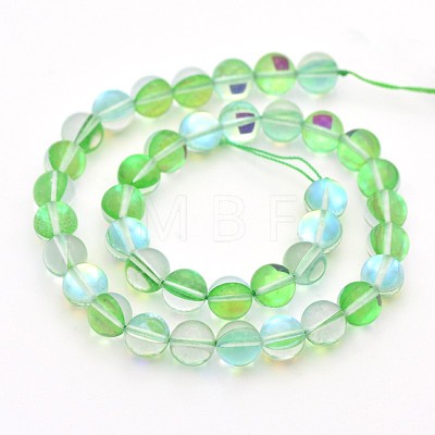 Round Synthetic Moonstone Beads Strands G-M210-8mm-03-1