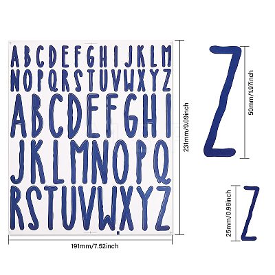 Globleland 12 Sheets 12 Styles PVC Alphabet Mailbox Decorative Stickers STIC-GL0001-04-1