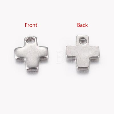 Tarnish Resistant 201 Stainless Steel Stamping Blank Tag Tiny Cross Charms STAS-Q072-1