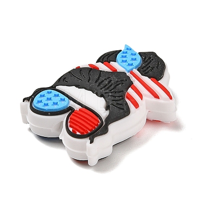 Independence Day Silicone Focal Beads SIL-R147-01E-1