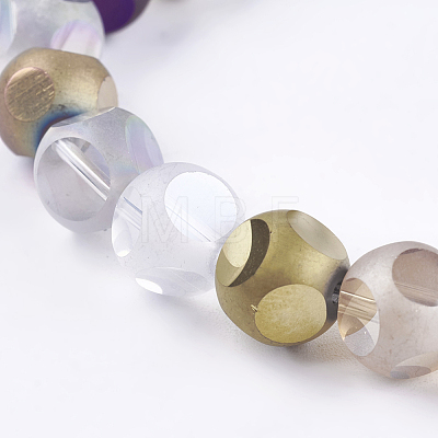 Electroplate Glass Beads Strands LAMP-K029-03B-1