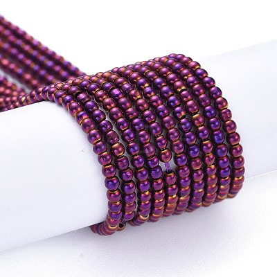 Electroplate Glass Beads Strands EGLA-K014-A-FP03-1