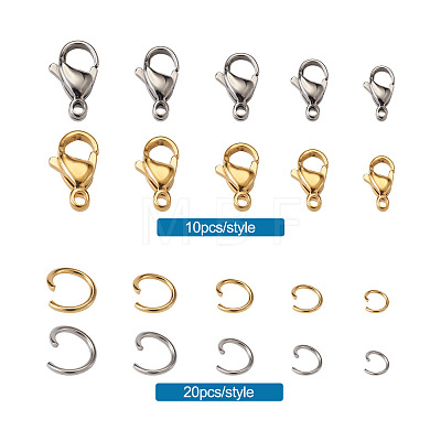 304 Stainless Steel Lobster Claw Clasps STAS-KS0001-03-1