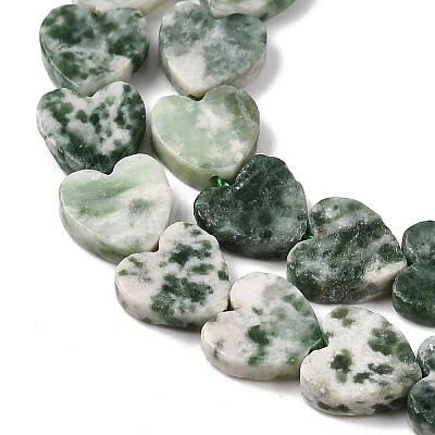 Natural Green Spot Jasper  Beads Strands G-M403-A22-03-1