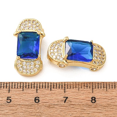 Brass Pave Blue Cubic Zirconia Pendants CU-CBADD64-15G-1