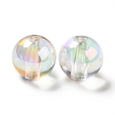 Two Tone UV Plating Rainbow Iridescent Acrylic Beads TACR-D010-03A-1
