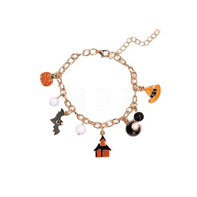 Halloween Alloy Enamel Charm Bracelets FS-WGDE872-02-1