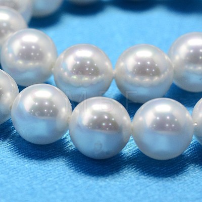 AB Color Plated Shell Pearl Round Bead Strands BSHE-L011-14mm-C001-1