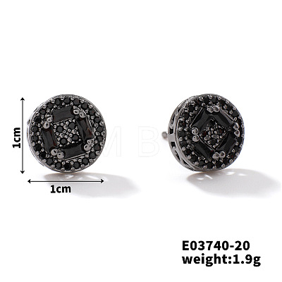 Chic Brass Cubic Zirconia Stud Earrings ZD1304-12-1