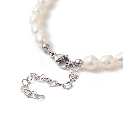 Natural Pearl Beaded Necklace for Women NJEW-JN04188-02-1
