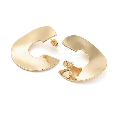 Brass C-Shaped Stud Earrings EJEW-P294-01G-1