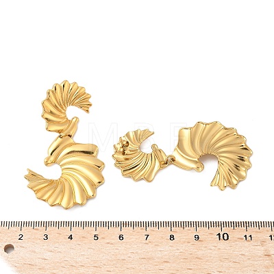 304 Stainless Steel Dangle Stud Earrings EJEW-H159-02G-1