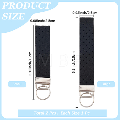 2Pcs Felt Badge Holders Keychain Clasps FIND-CP0004-06B-1
