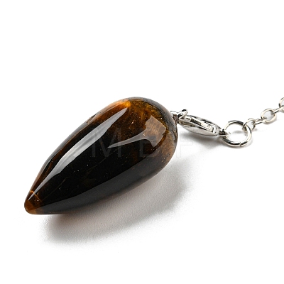 Natural Tiger Eye Bullet Charm G-Q1002-07P-09-1