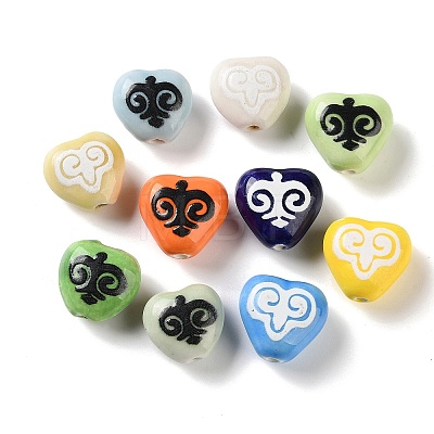 Printed Handmade Porcelain Beads FIND-H023-02-1