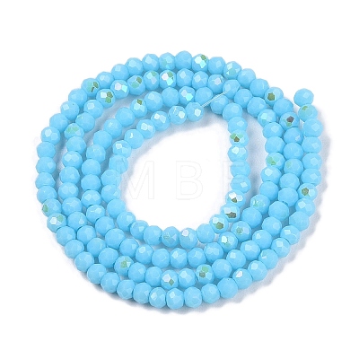 Electroplate Opaque Solid Color Glass Beads Strands EGLA-A044-P1mm-L08-1