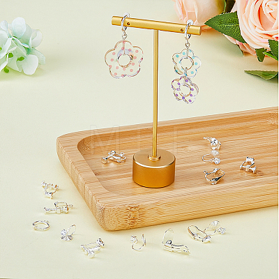 32Pcs 8 Style Brass Clip-on Earring Converters Findings KK-FH0006-16-1