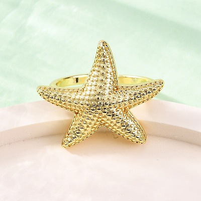 Brass Cuff Rings for Women RJEW-U047-01G-1