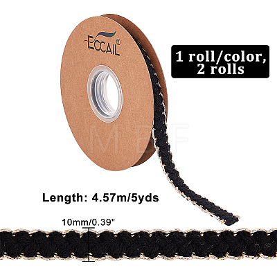 2 Rolls 2 Colors Polycotton Ribbons OCOR-NB0001-63-1