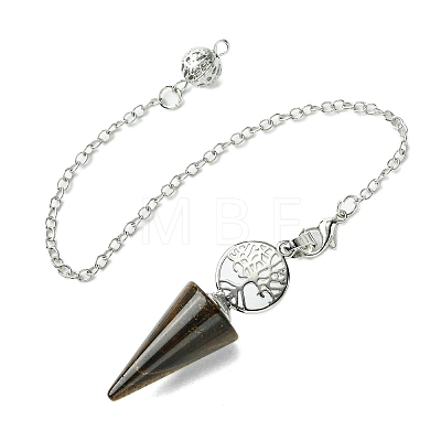 Natural Tiger Eye Cone Dowsing Pendulum Big Pendants G-C114-02P-18-1