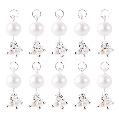 12Pcs Potato Natural Cultured Freshwater Pearl Pendants PALLOY-TA00385-1