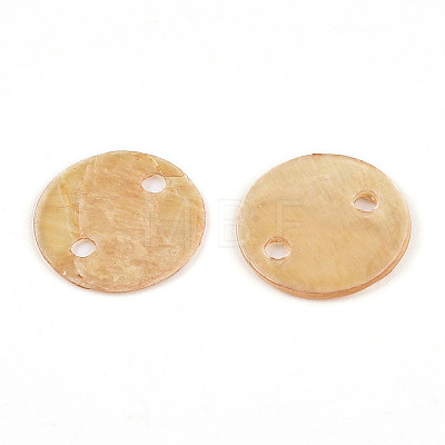 Spray Painted Natural Capiz Shell Connector Charms SSHEL-N039-03E-1