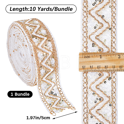 Sparkle Polyester Embroidery Ribbon OCOR-WH0070-76B-1