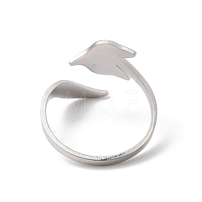 304 Stainless Steel Open Cuff Rings RJEW-Q808-02C-P-1