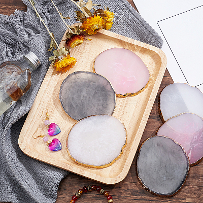 6Pcs 3 Colors Oval Resin Palette MRMJ-PH0001-60-1