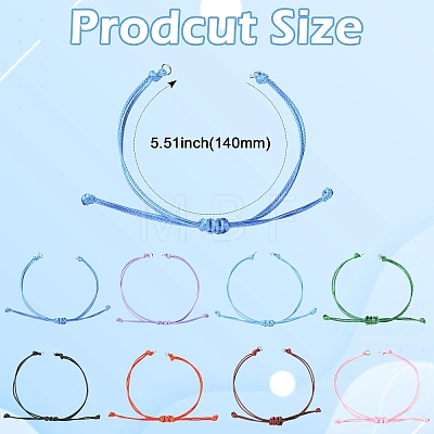 40Pcs 8 Colors Waxed Polyester Cord Bracelets Making AJEW-CJ00017-1