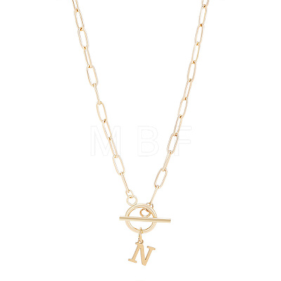 304 Stainless Steel Letter Pendant Necklaces NJEW-LP0001-52N-G-1