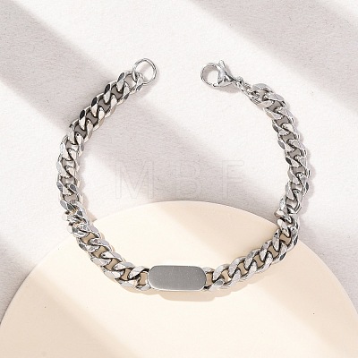 667 Stainless Steel Oval Link Bracelets BJEW-F529-11P-1